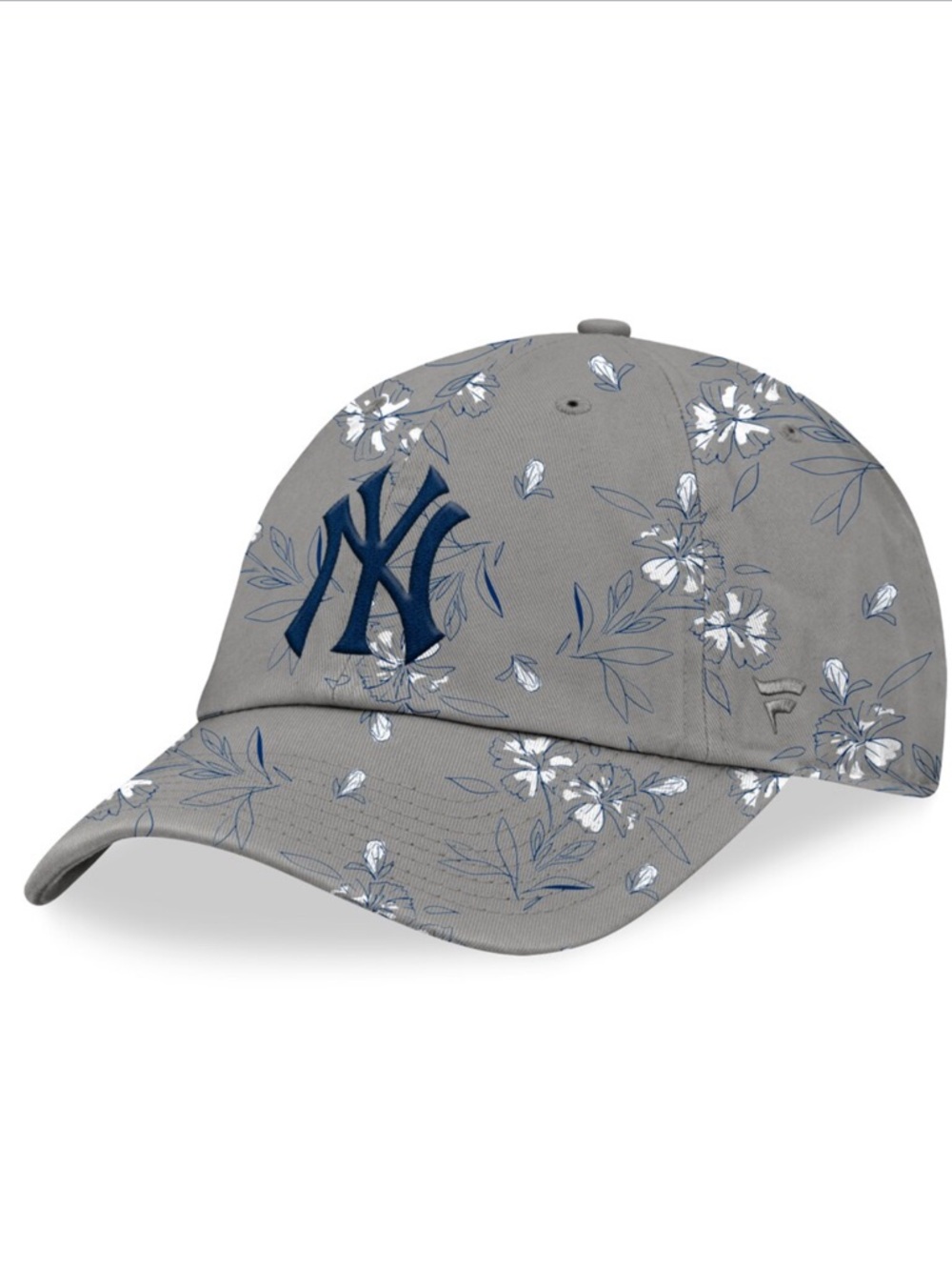 New York Yankees Women’s Fanatics Gray Fundamental Floral Adjustable Hat - Picture 3 of 6